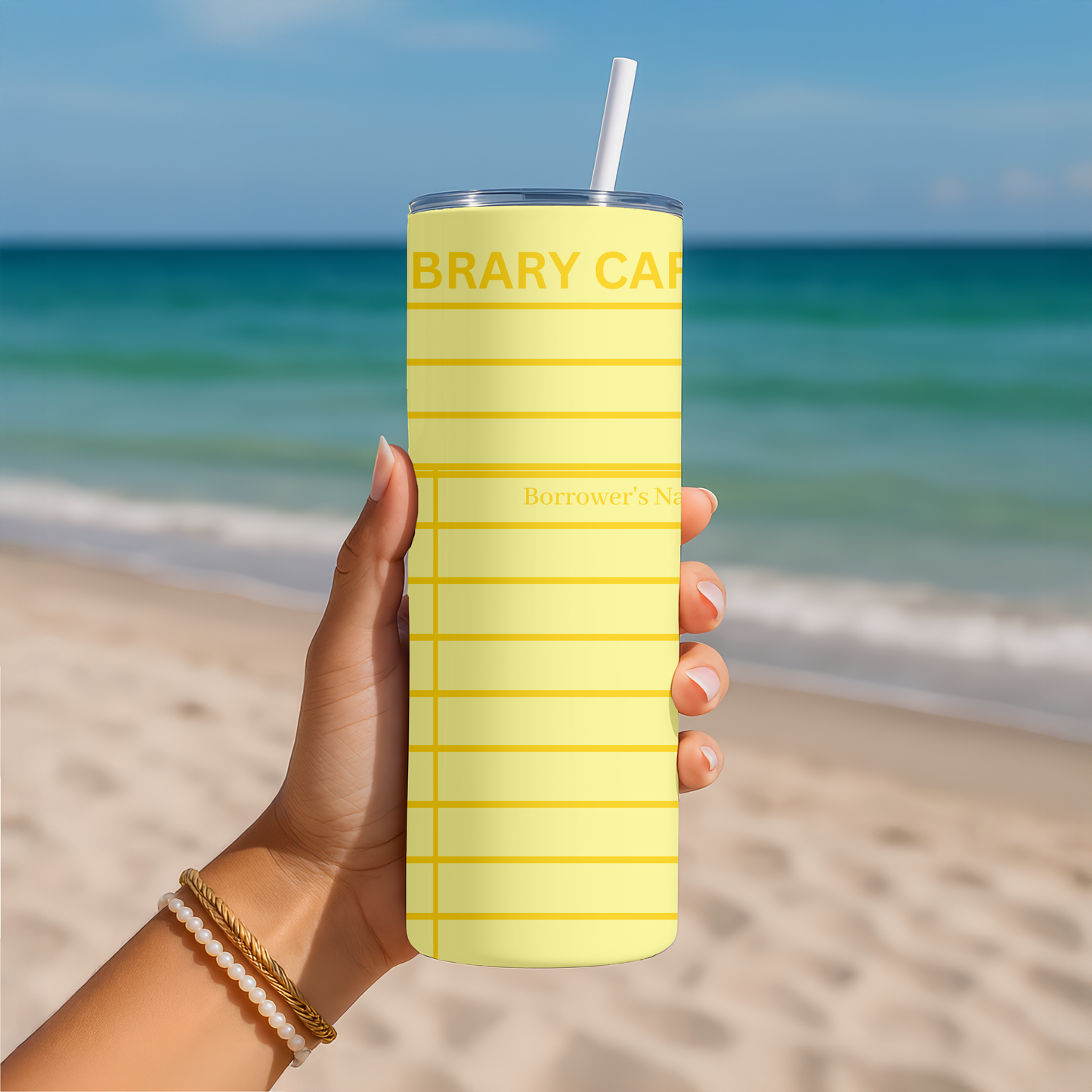 Yellow Library Card Tumbler Wrap