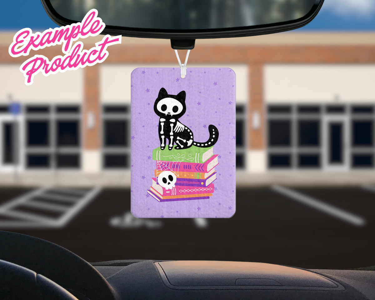 Skeleton Cat Car Freshener Design