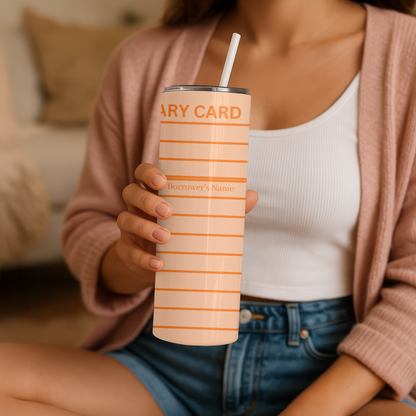 Orange Library Card Tumbler Wrap