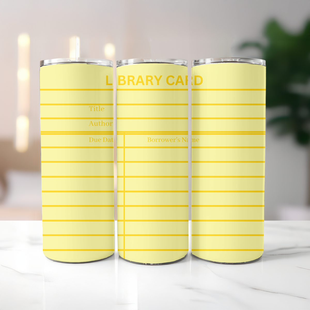 Yellow Library Card Tumbler Wrap