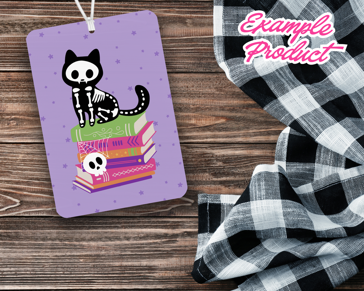 Skeleton Cat Car Freshener Design