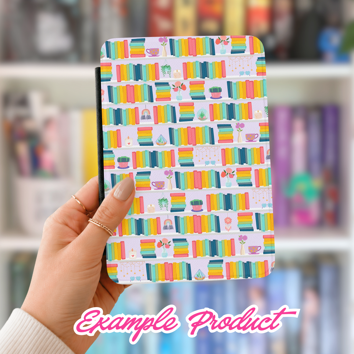 Rainbow Bookshelf Seamless Pattern