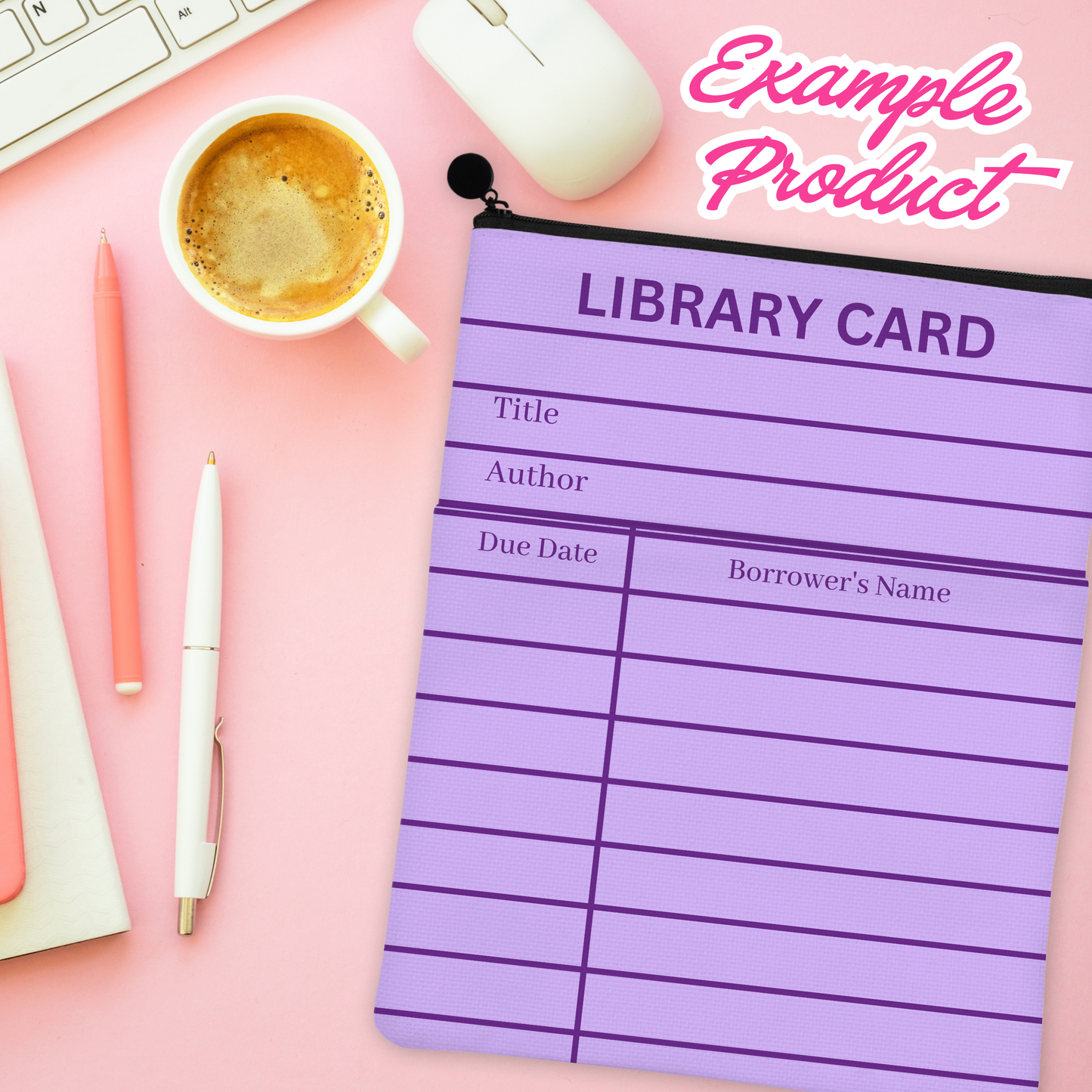 Purple Library Card Clipart