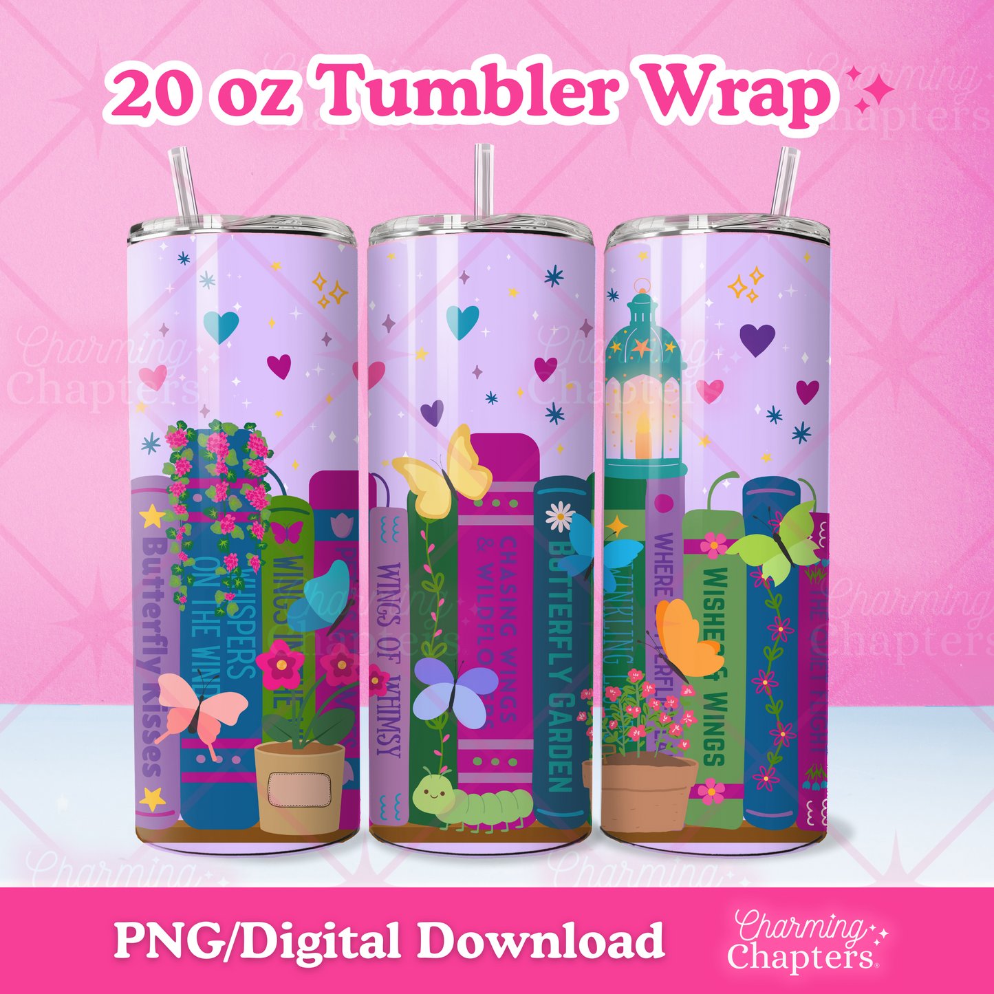 Butterfly Bookshelf Tumbler Wrap