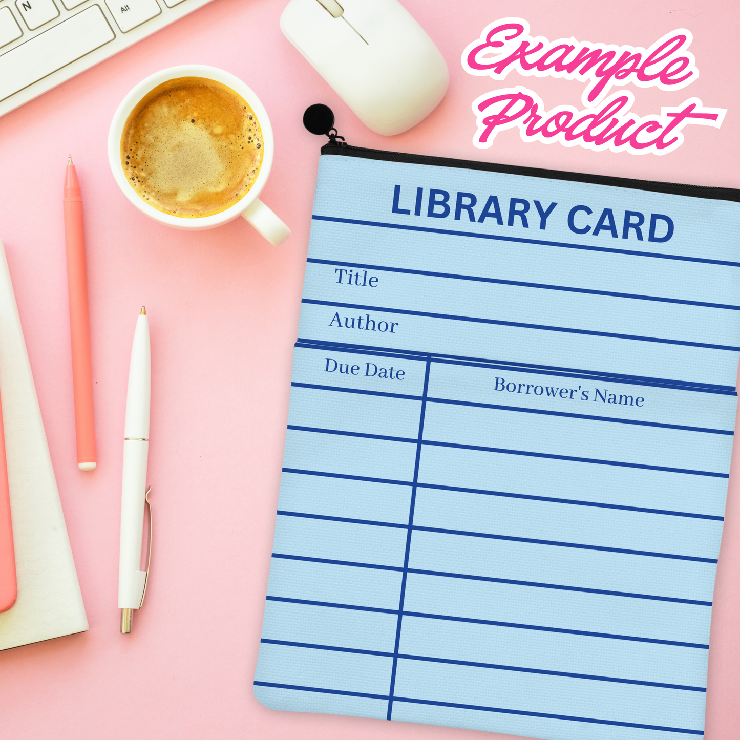 Blue Library Card Clipart