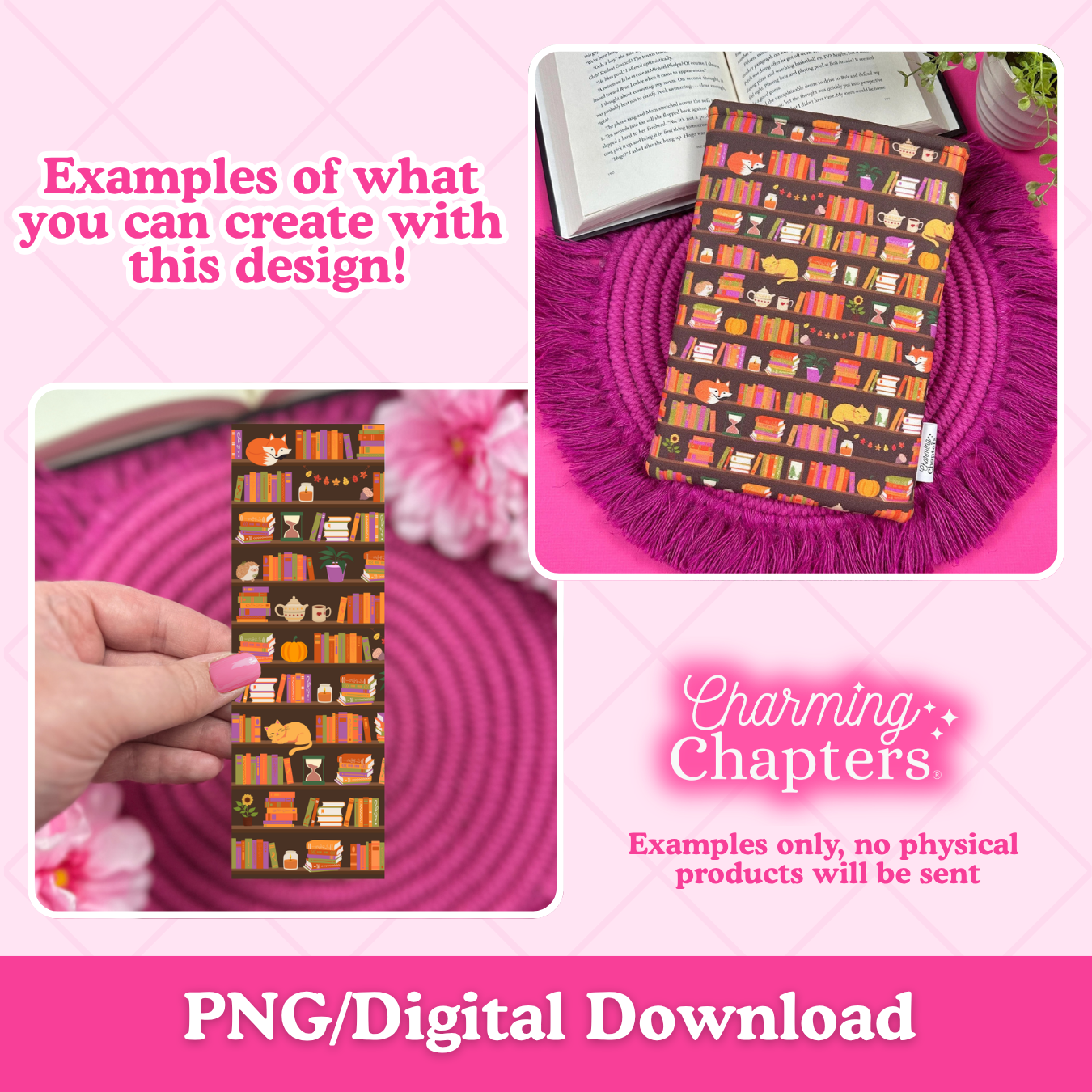 Autumn Bookshelf Seamless Pattern