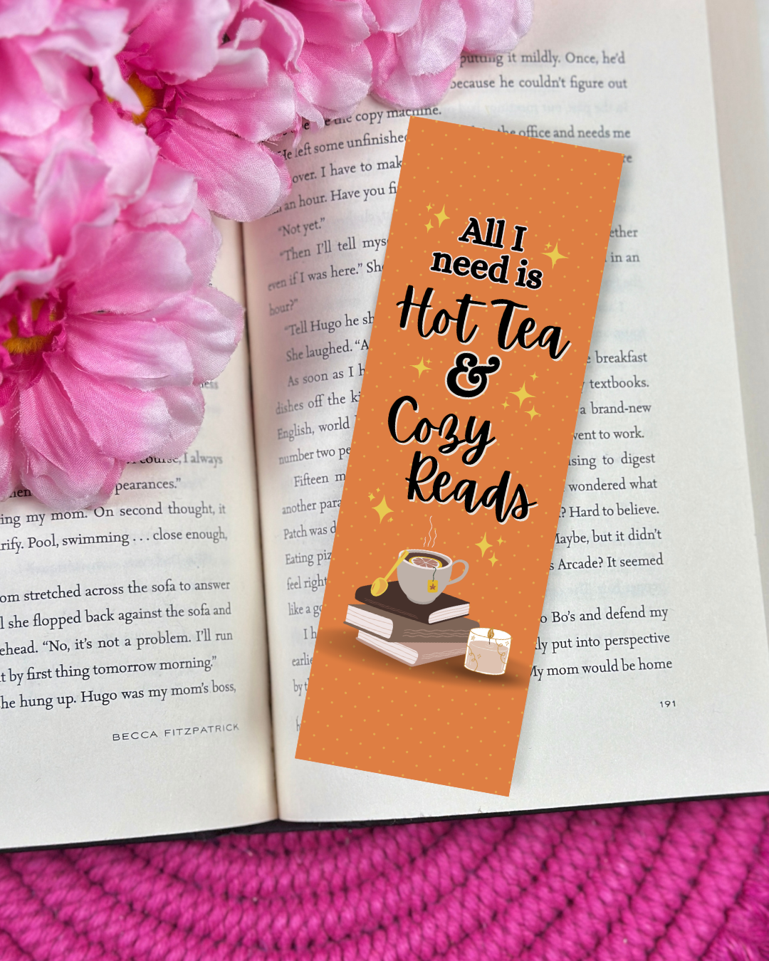 Hot Tea & Cozy Reads Bookmark