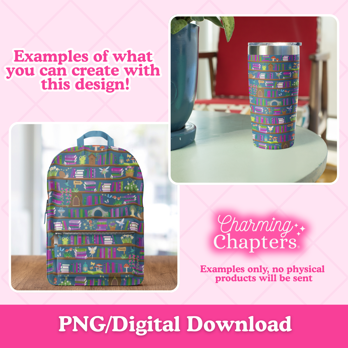 Blue Enchanted Garden Seamless Pattern