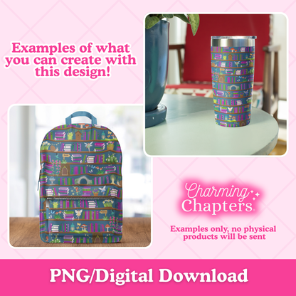 Blue Enchanted Garden Seamless Pattern