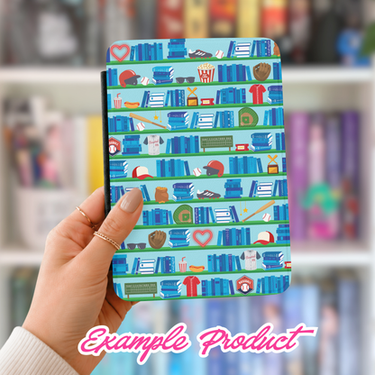 Baseball Romance Bookshelf Seamless Pattern