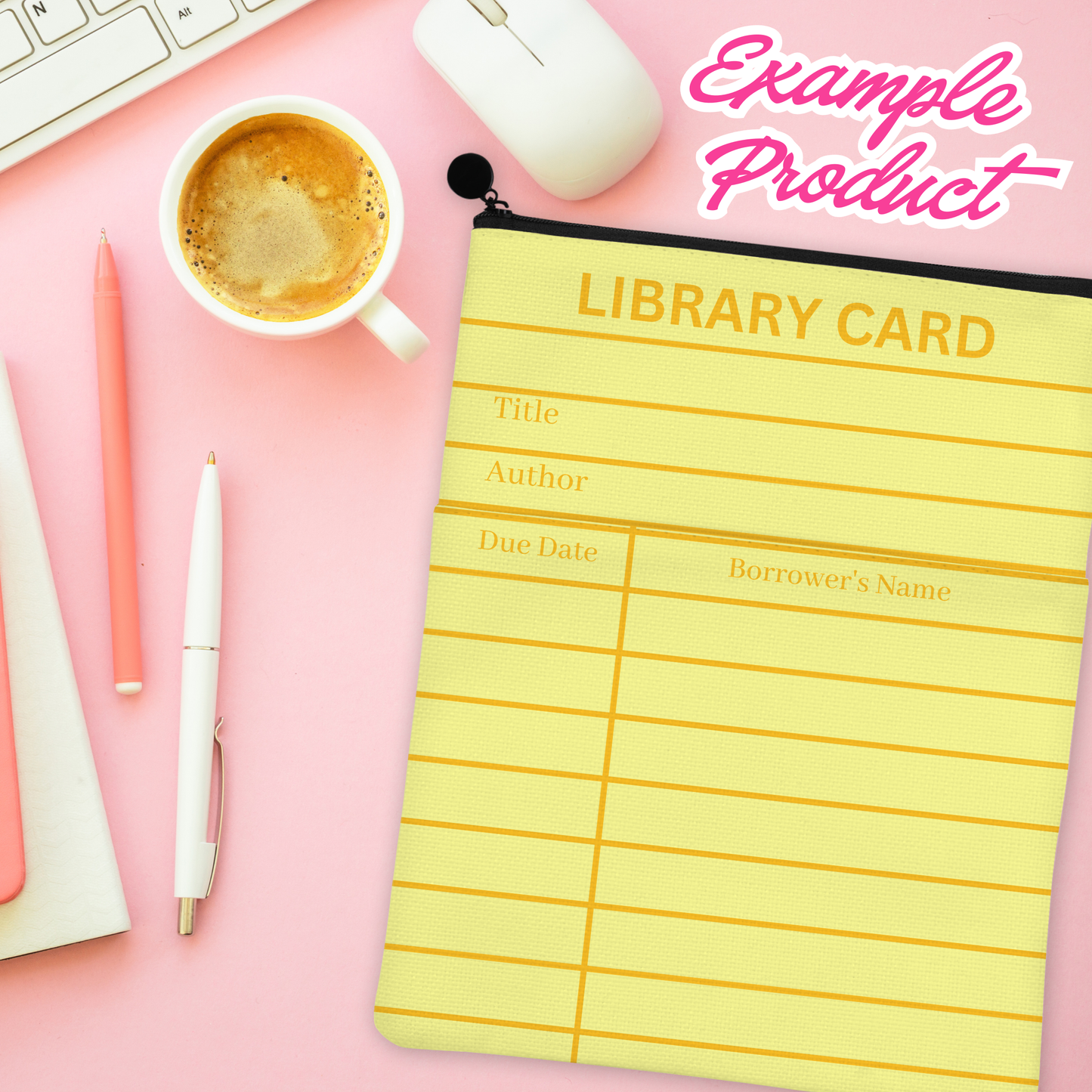 Yellow Library Card Clipart