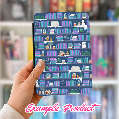 Winter Bookshelf Seamless Pattern