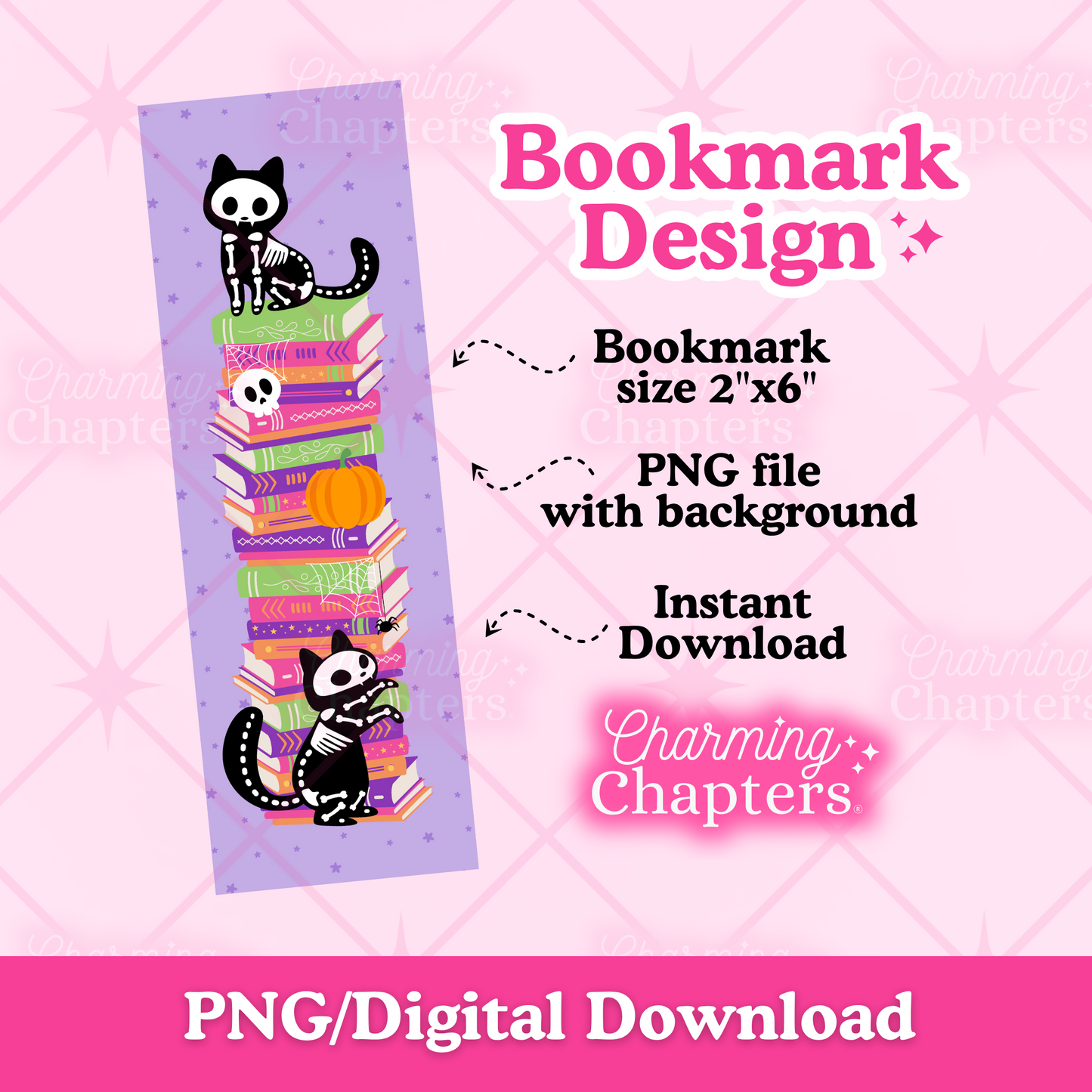 Skeleton Cats Bookmark