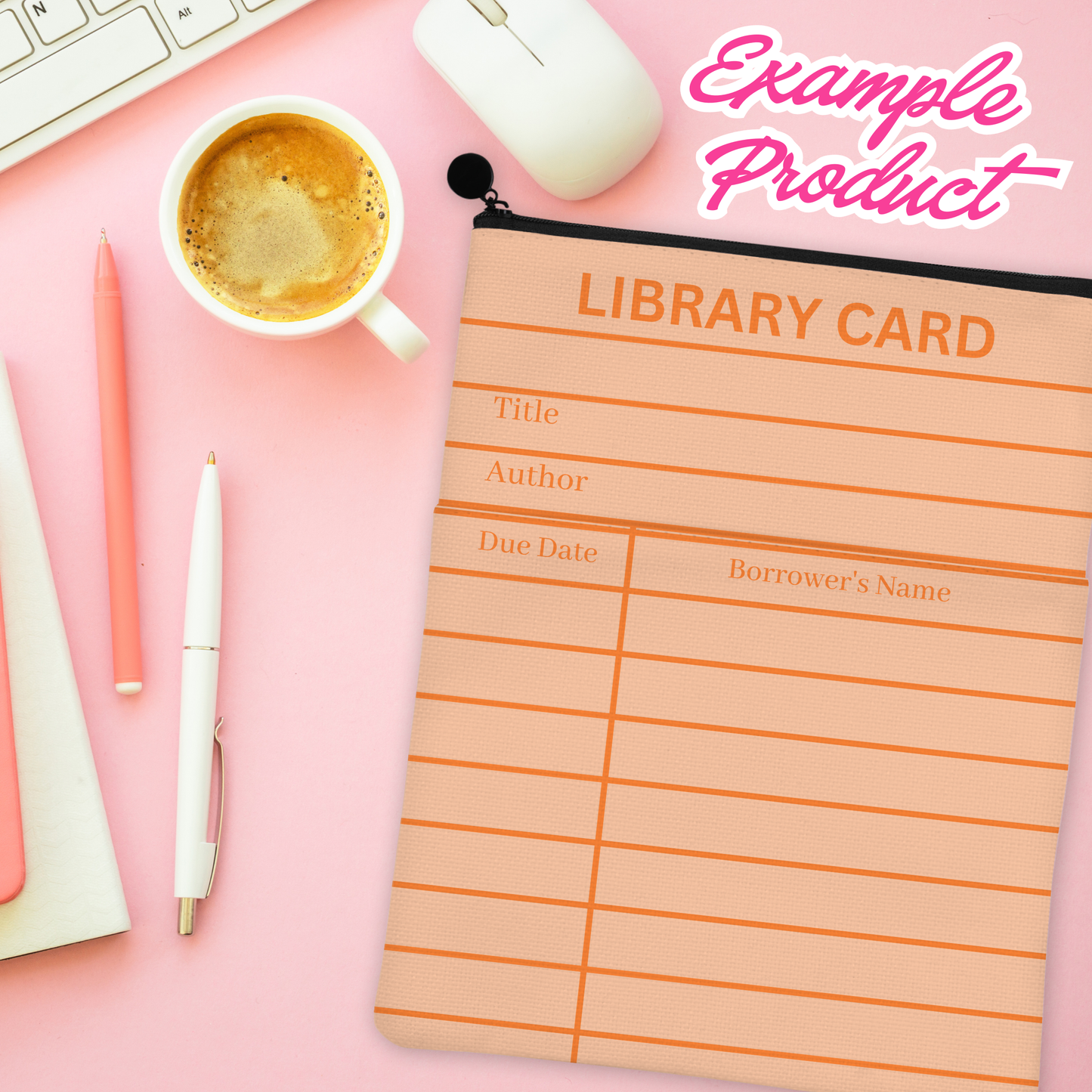 Orange Library Card Clipart