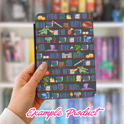 Dragon Rider Bookshelf Seamless Pattern