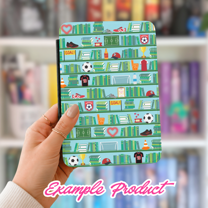 Soccer Romance Bookshelf Seamless Pattern