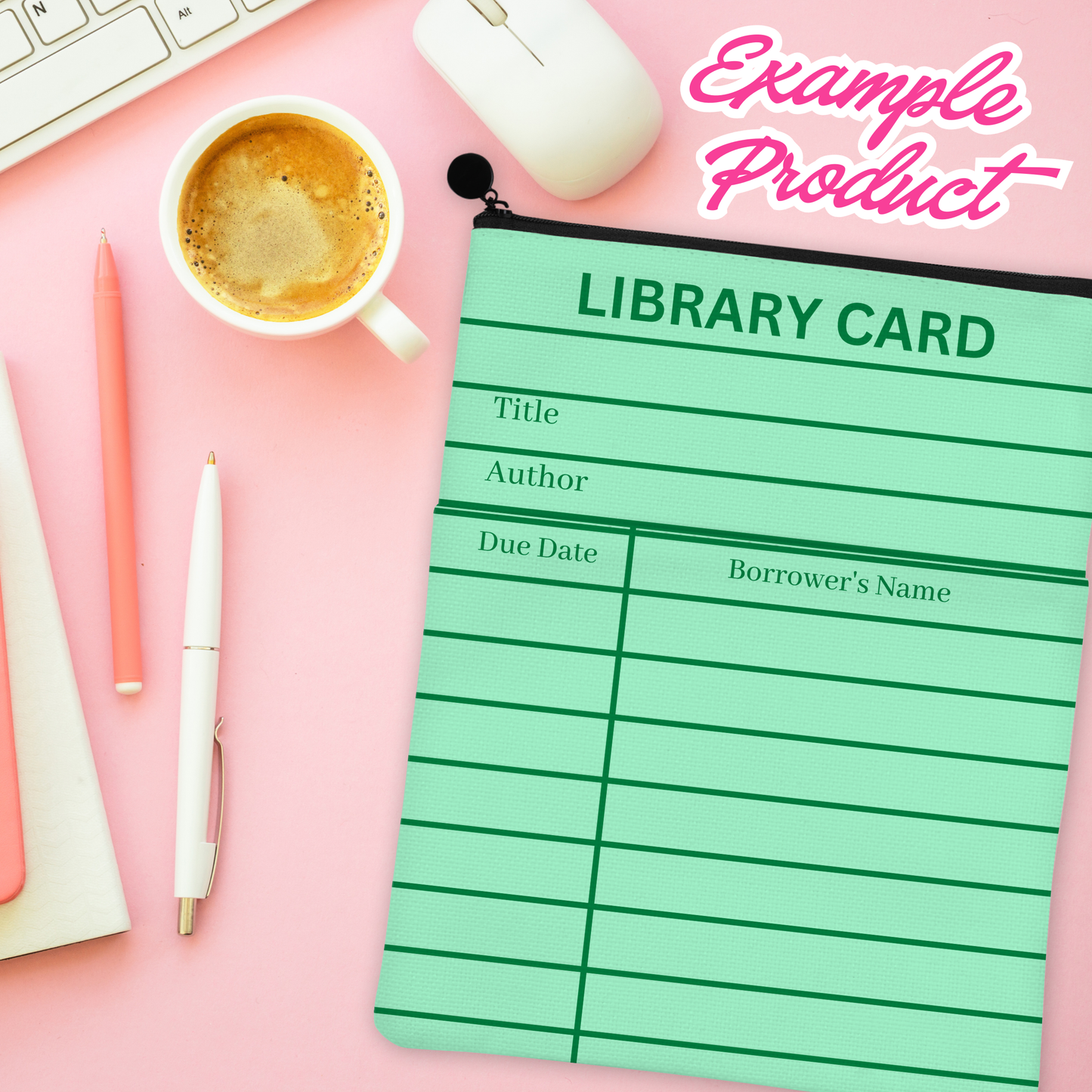 Green Library Card Clipart