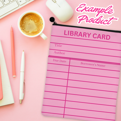 Pink Library Card Clipart