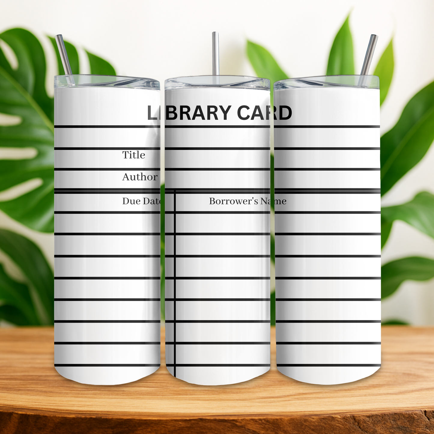 White Library Card Tumbler Wrap