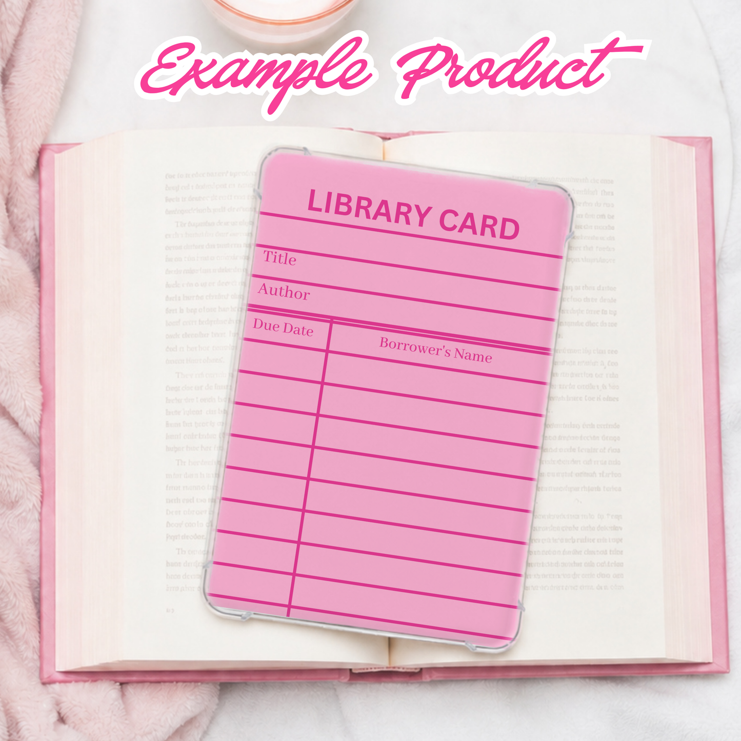 Pink Library Card Clipart