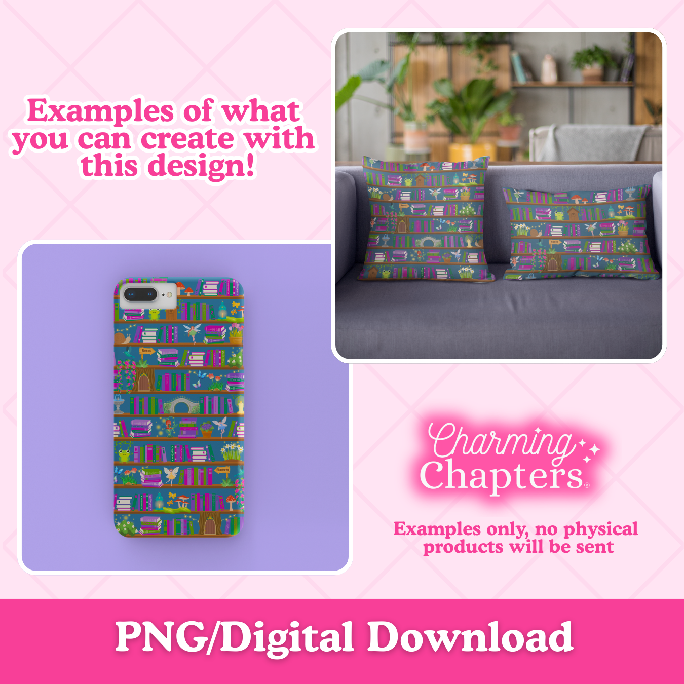 Blue Enchanted Garden Seamless Pattern