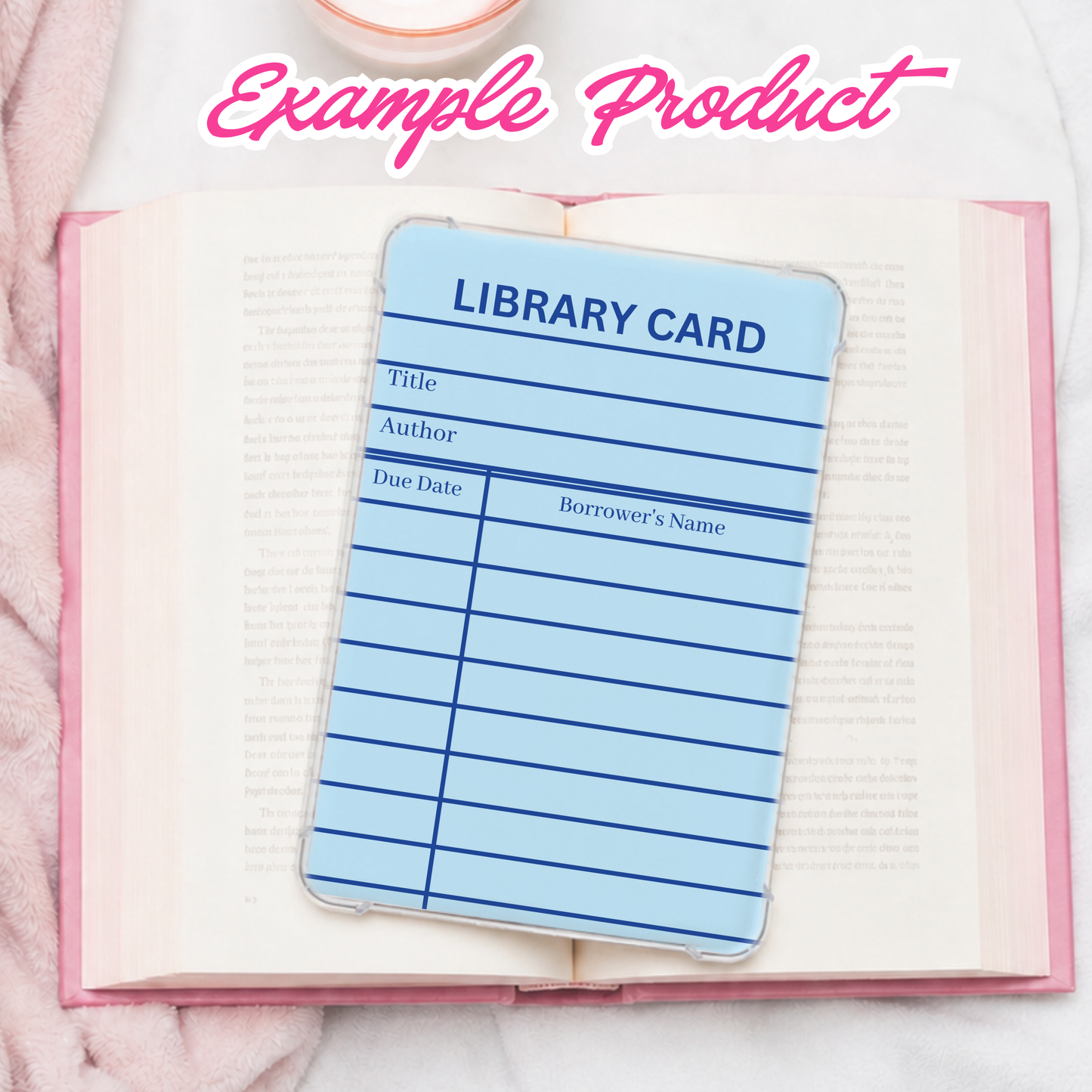 Blue Library Card Clipart