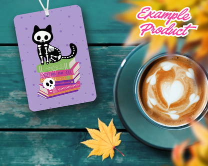 Skeleton Cat Car Freshener Design