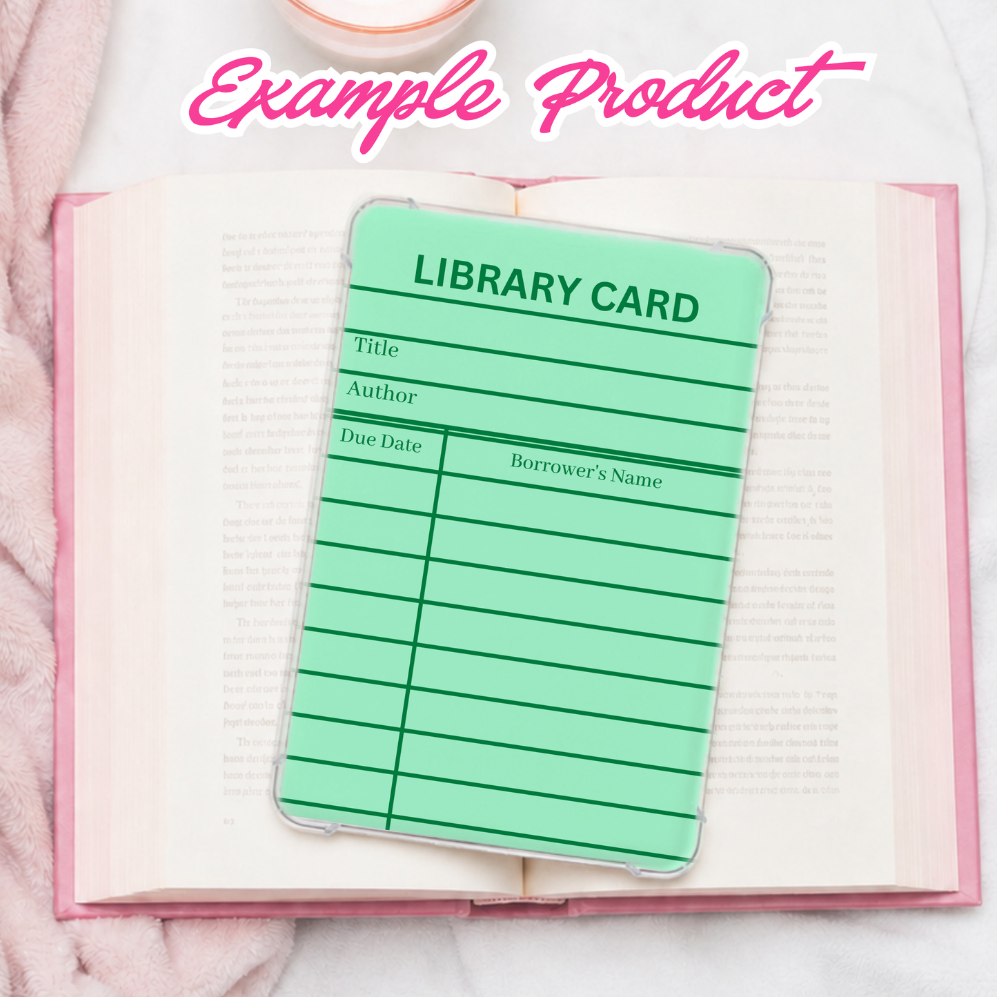 Green Library Card Clipart