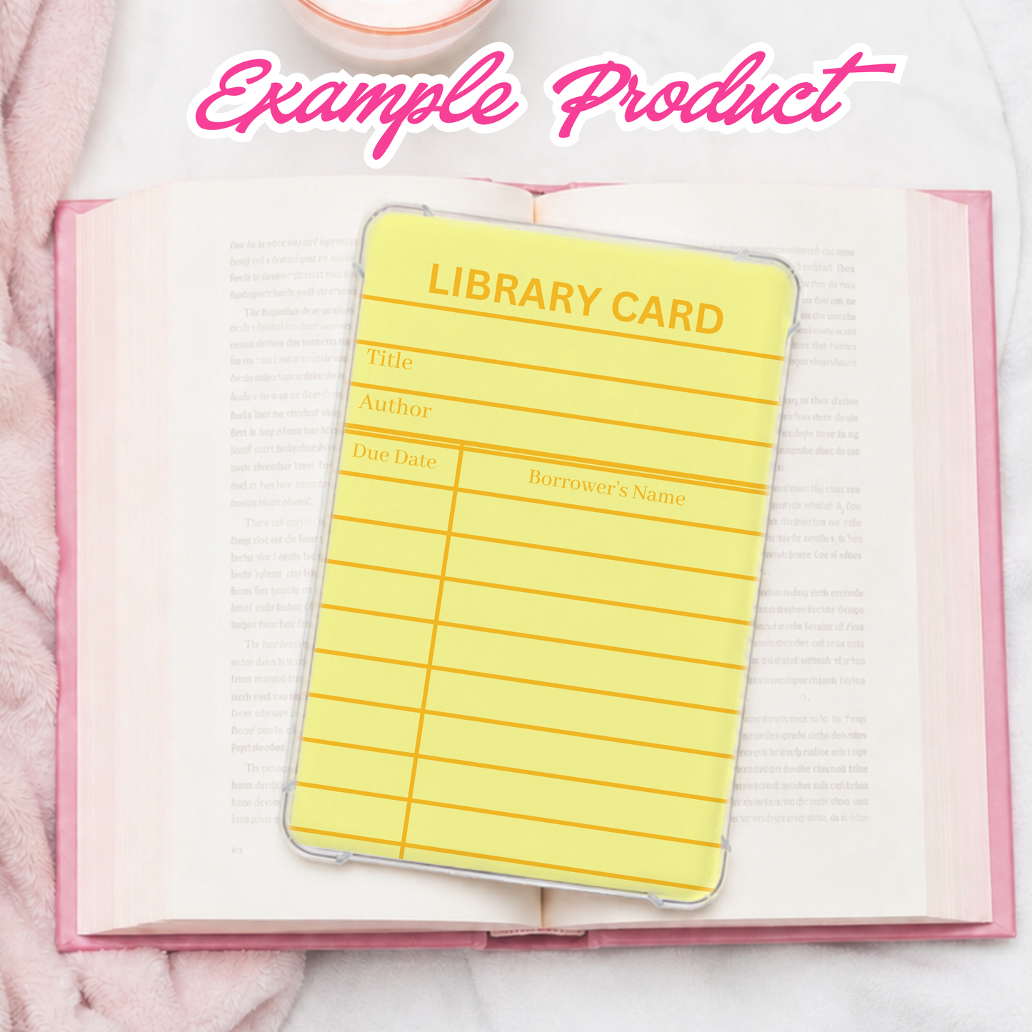 Yellow Library Card Clipart