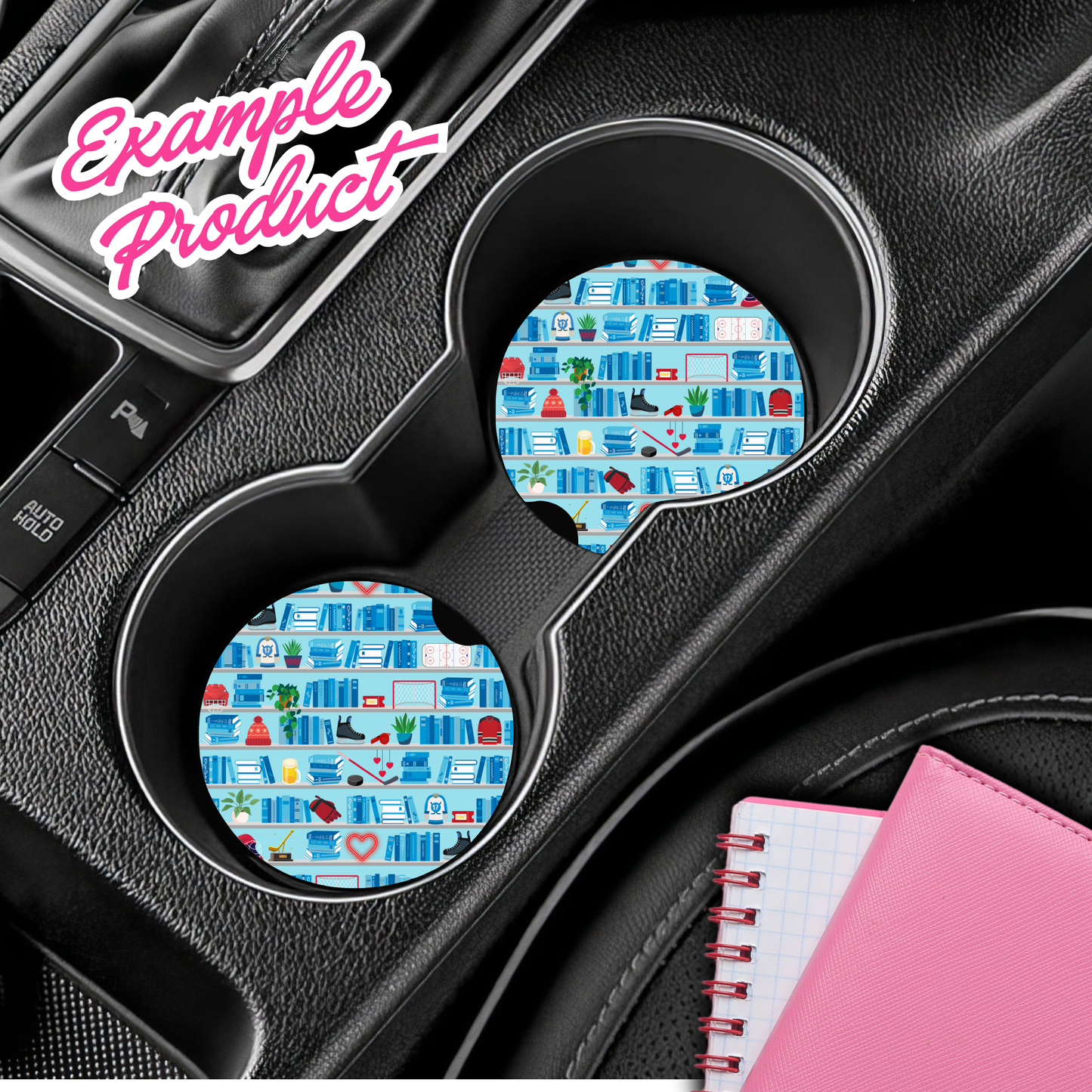 Hockey Romance Bookshelf Seamless Pattern