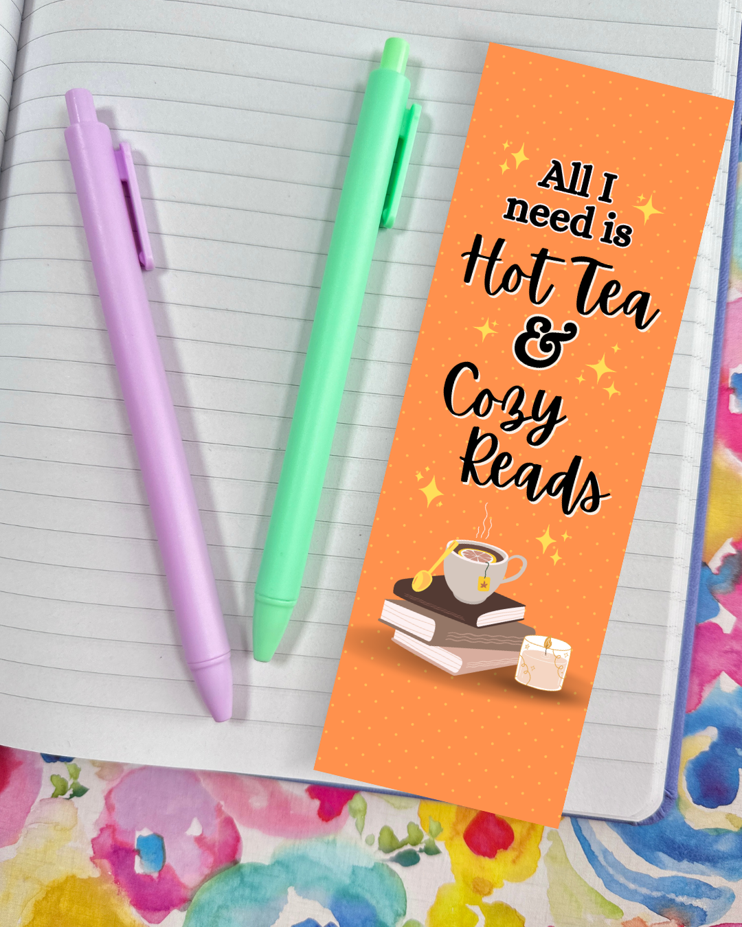 Hot Tea & Cozy Reads Bookmark