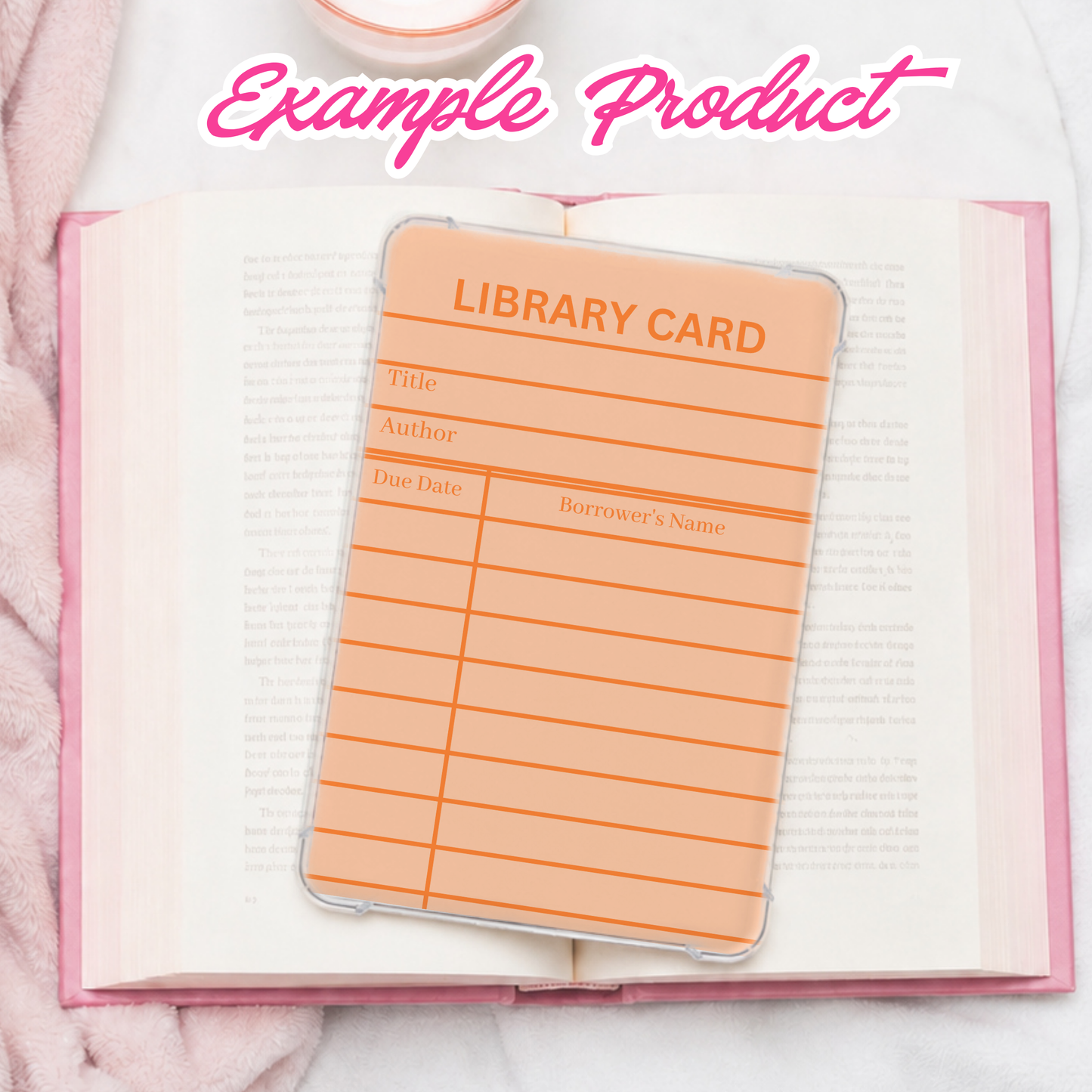 Orange Library Card Clipart