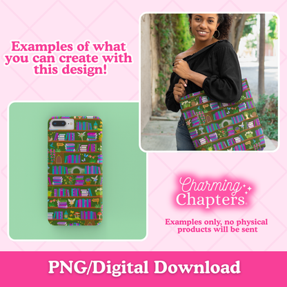 Green Enchanted Garden Seamless Pattern