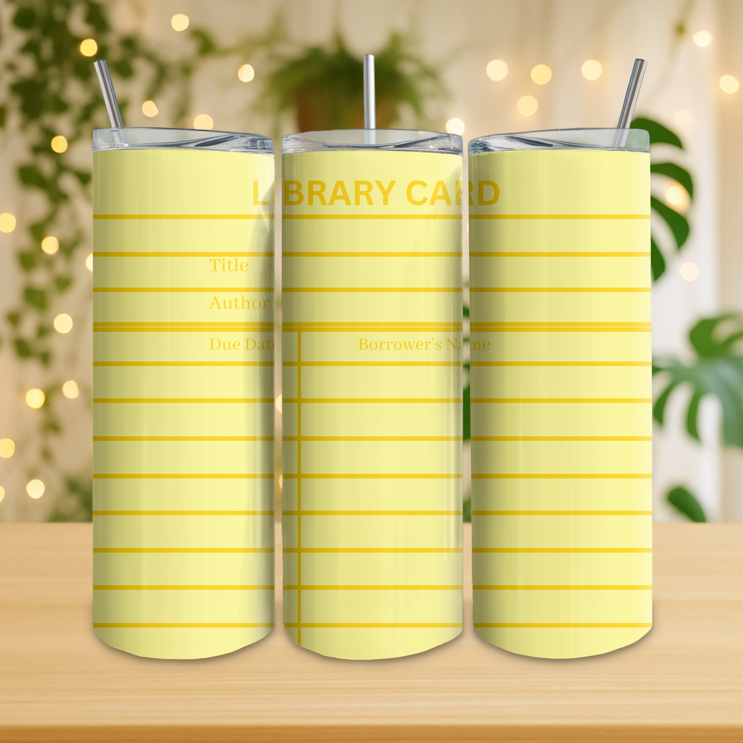 Yellow Library Card Tumbler Wrap