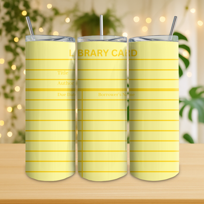 Yellow Library Card Tumbler Wrap