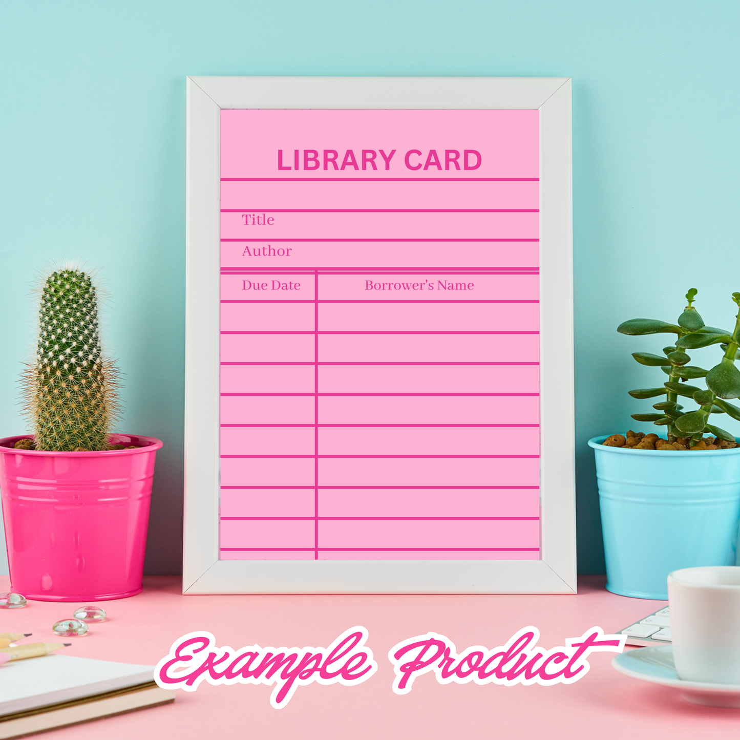 Pink Library Card Clipart