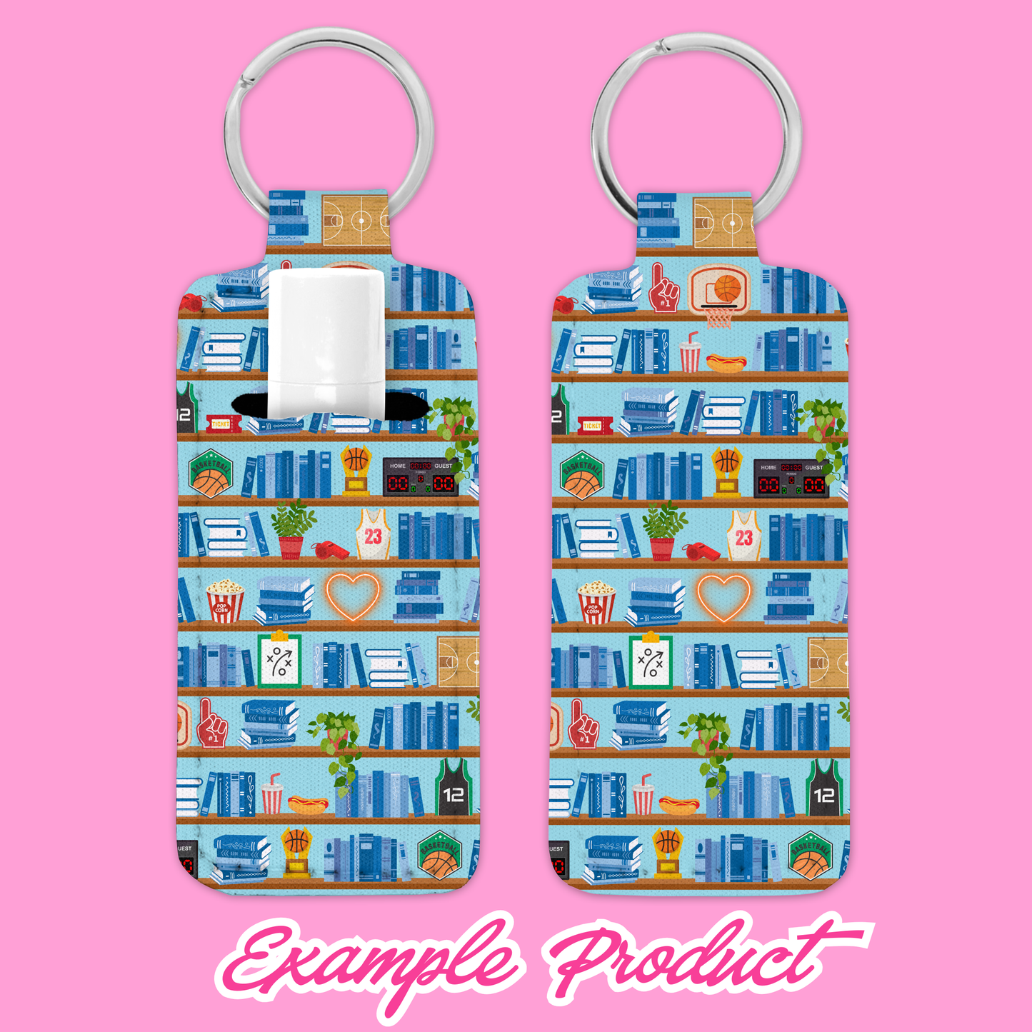 Basketball Romance Bookshelf Seamless Pattern
