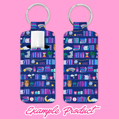 Late Night Reader Bookshelf Seamless Pattern