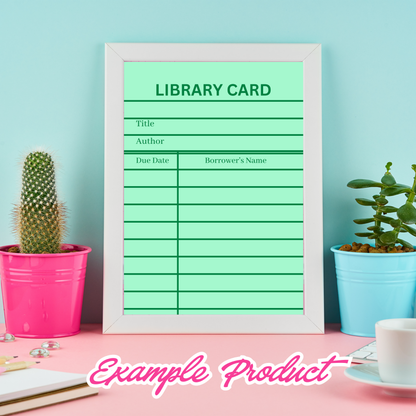 Green Library Card Clipart
