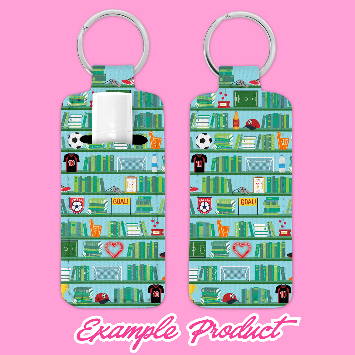 Soccer Romance Bookshelf Seamless Pattern
