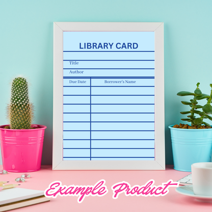 Blue Library Card Clipart