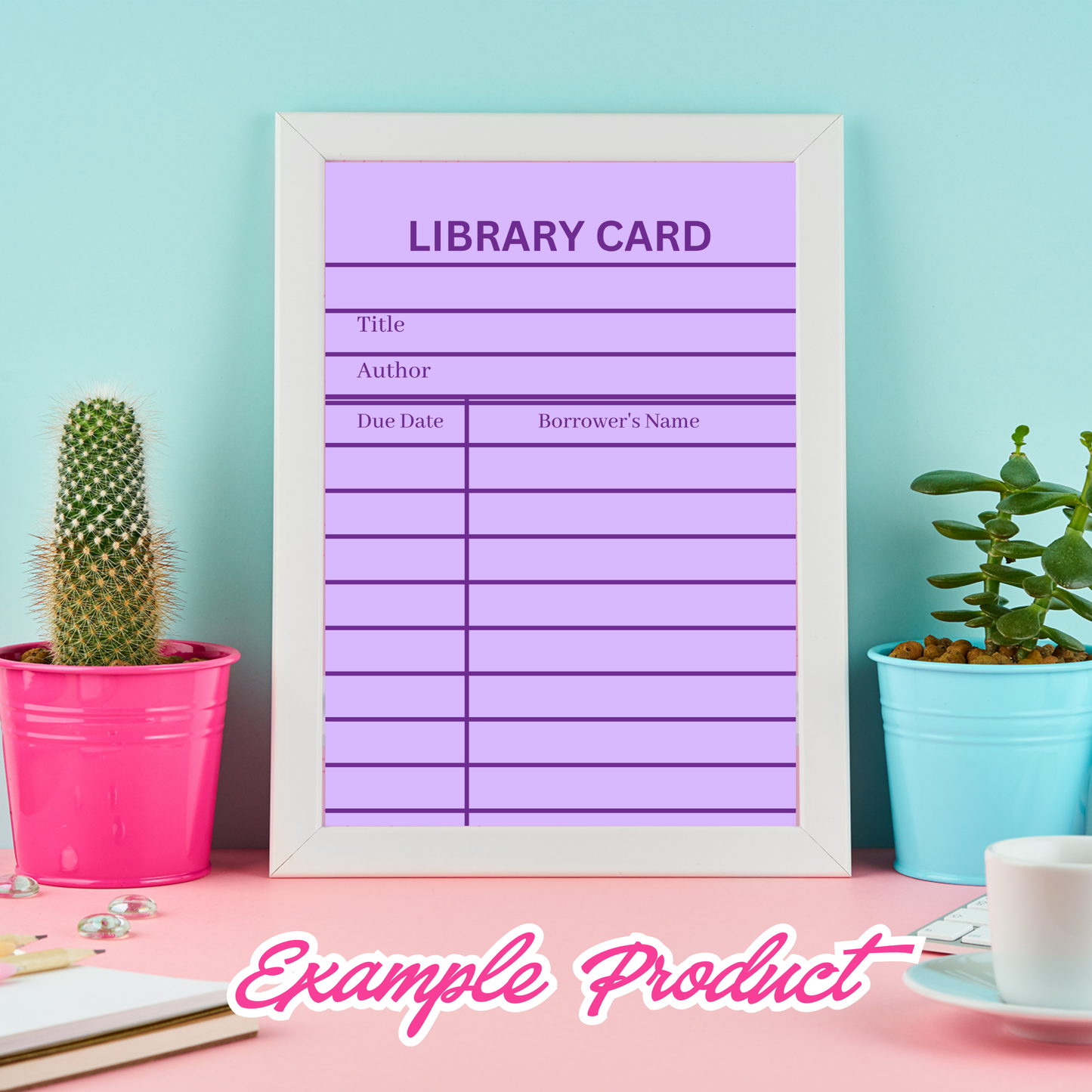Purple Library Card Clipart