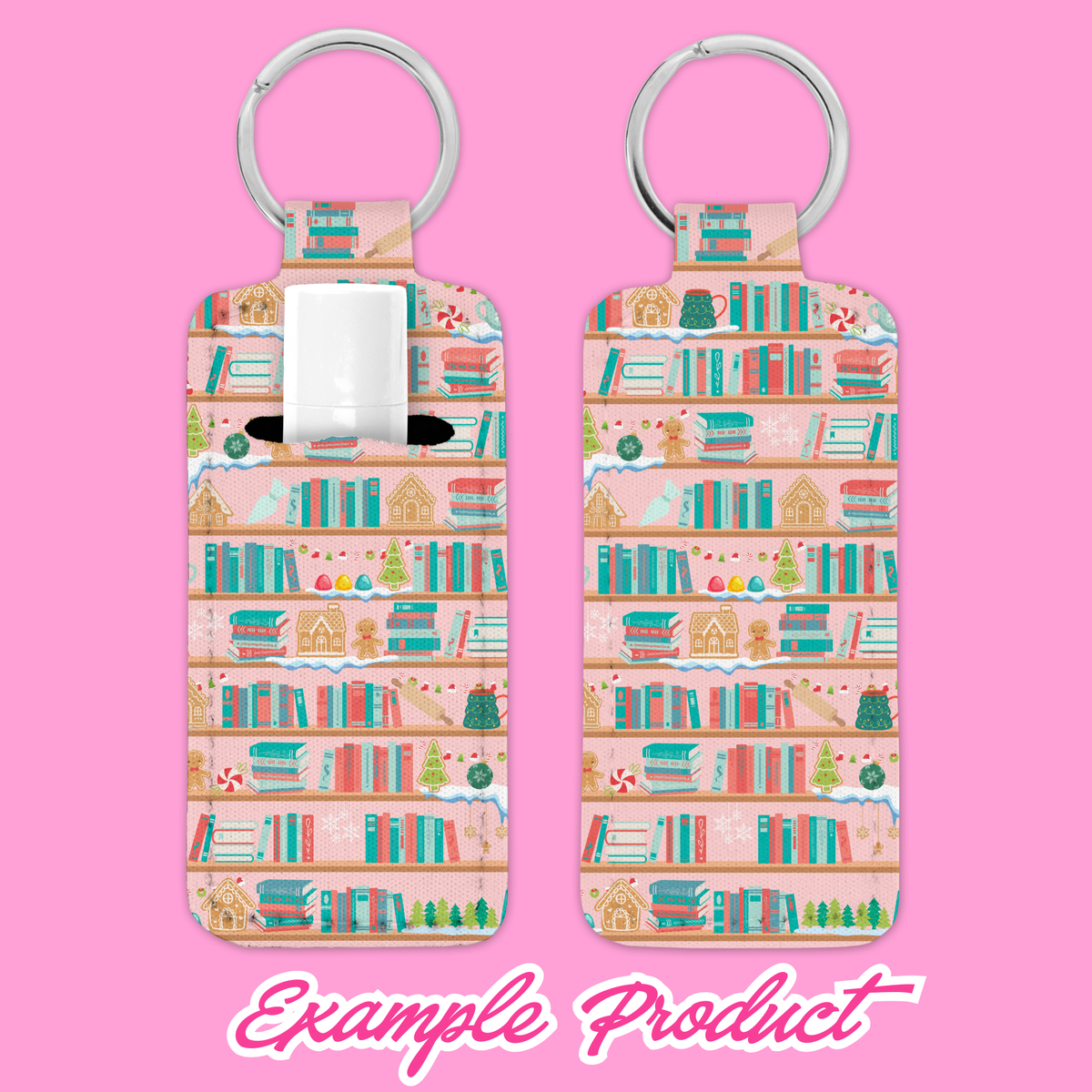 Gingerbread Bookshelf Seamless Pattern