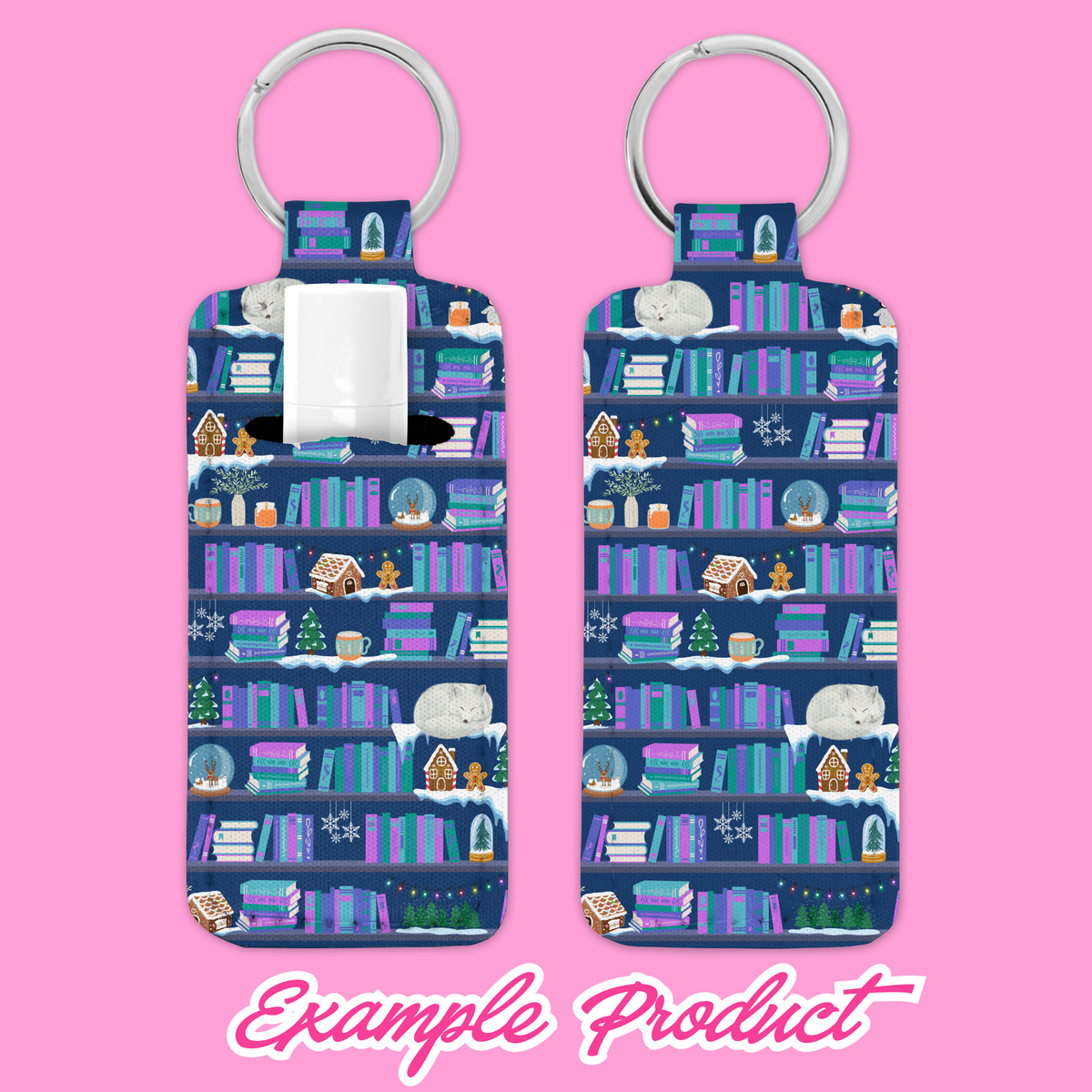 Winter Bookshelf Seamless Pattern