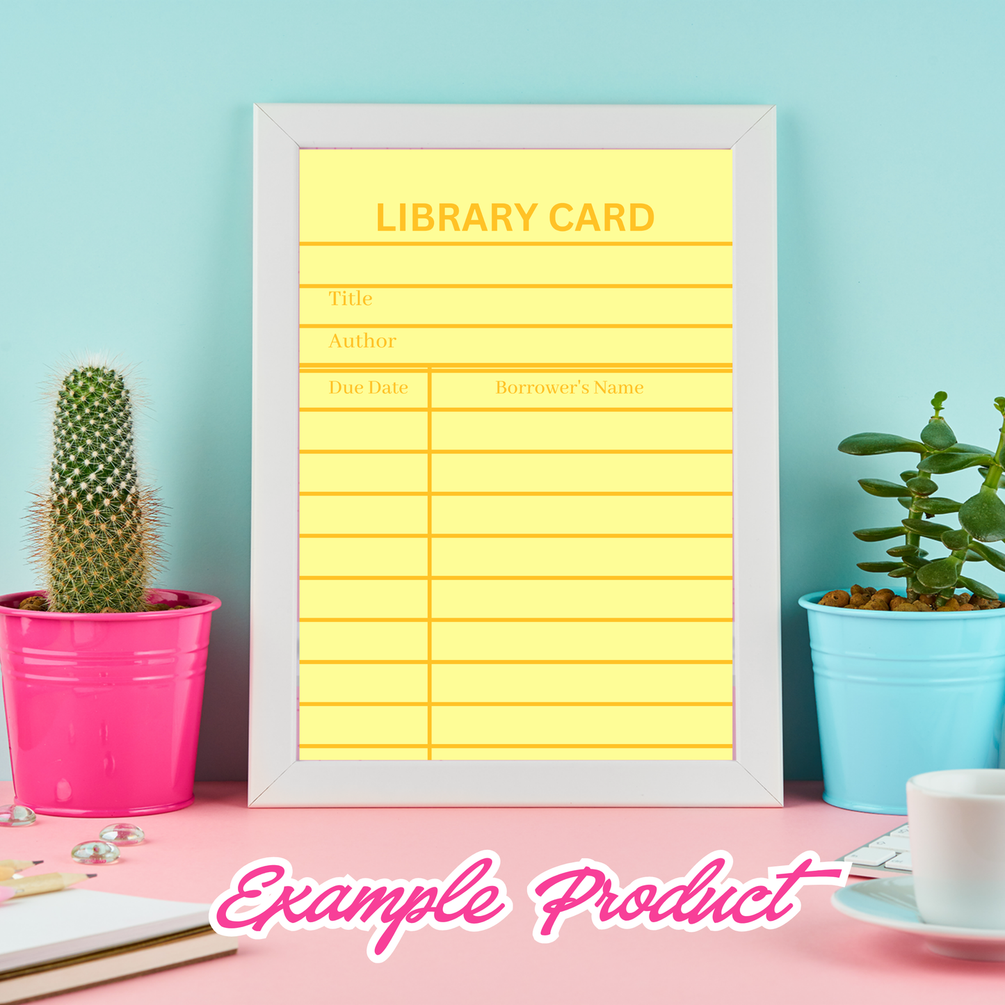 Yellow Library Card Clipart