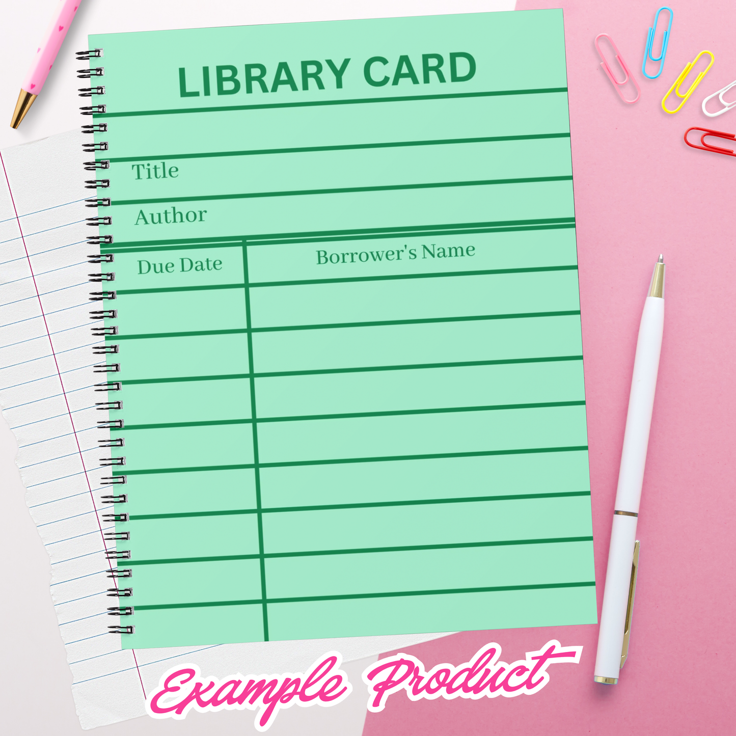 Green Library Card Clipart