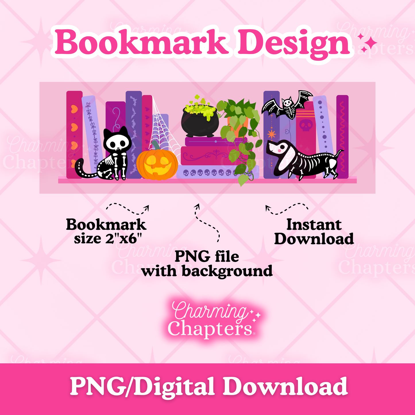 Skeleton Bookshelf Bookmark