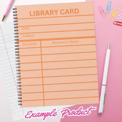 Orange Library Card Clipart