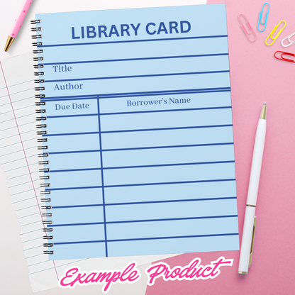 Blue Library Card Clipart