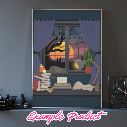Dark Reading Nook Clipart
